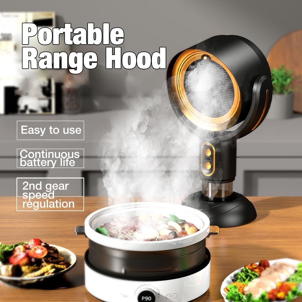 Royaleva Portable Range Hood with Dual Filters and Battery