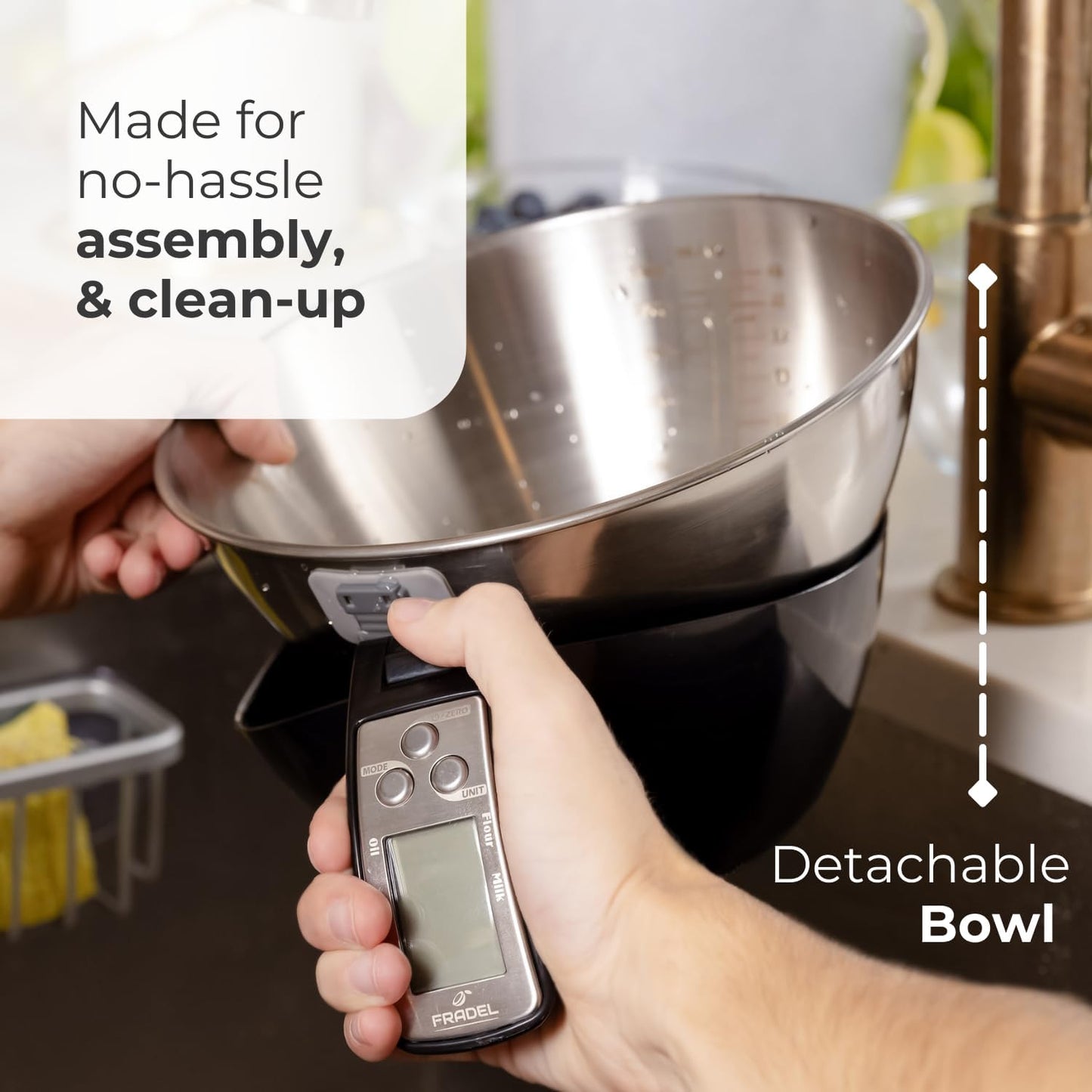 RoyaleGlow Digital Measuring Cup Scale with Removable Bowl