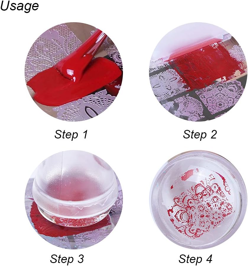 Luxora Silicone Transparent Nail Stamper with Scraper Set