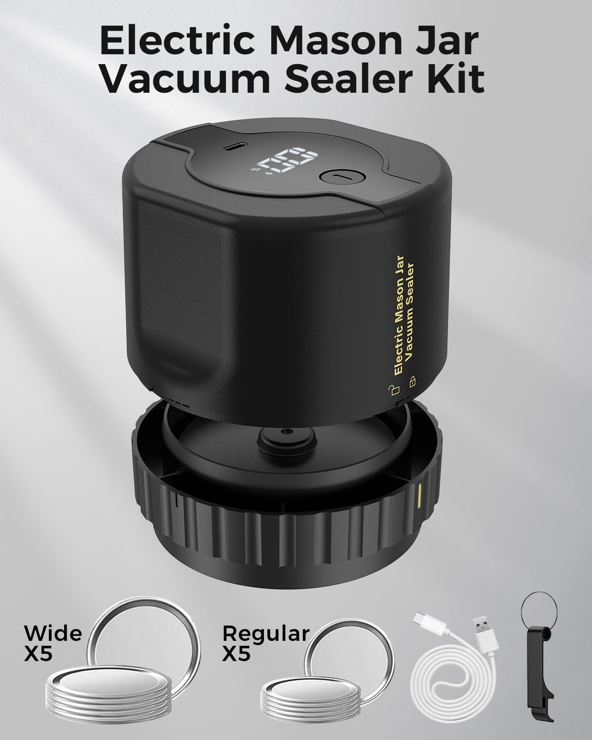 Royaleva Mason Jar Electric Vacuum Sealer Kit Portable