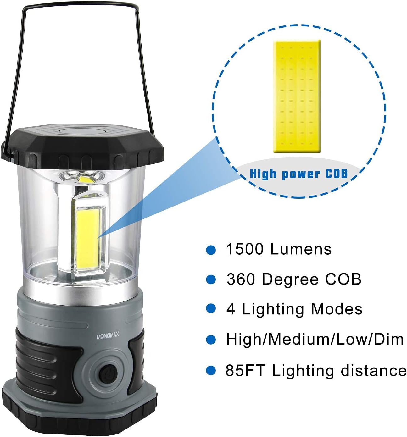 Royaleva LED Camping Lantern Bright 1500 Lumens Battery Powered