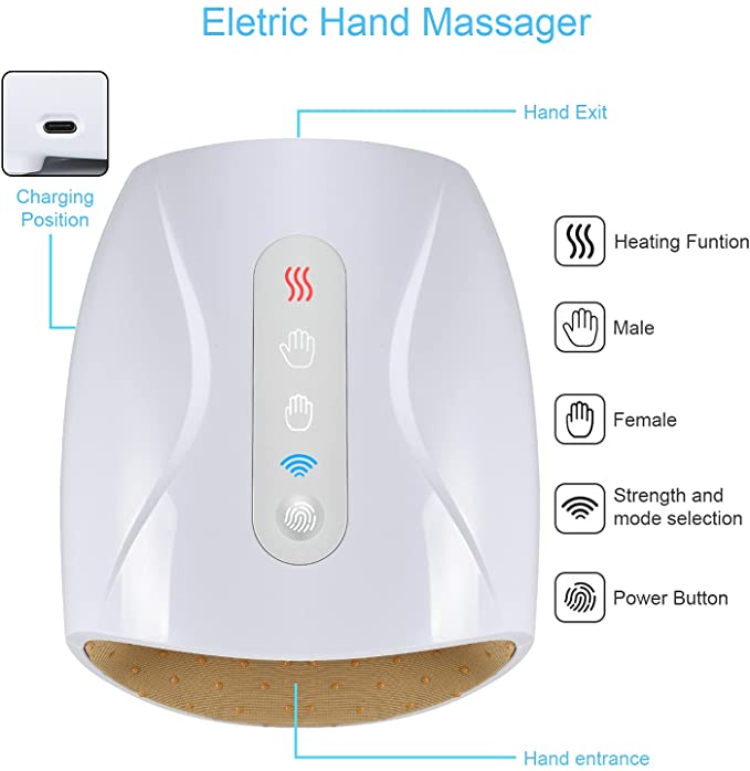 Luxora Electric Hand Massager With Heat Rechargeable Relief