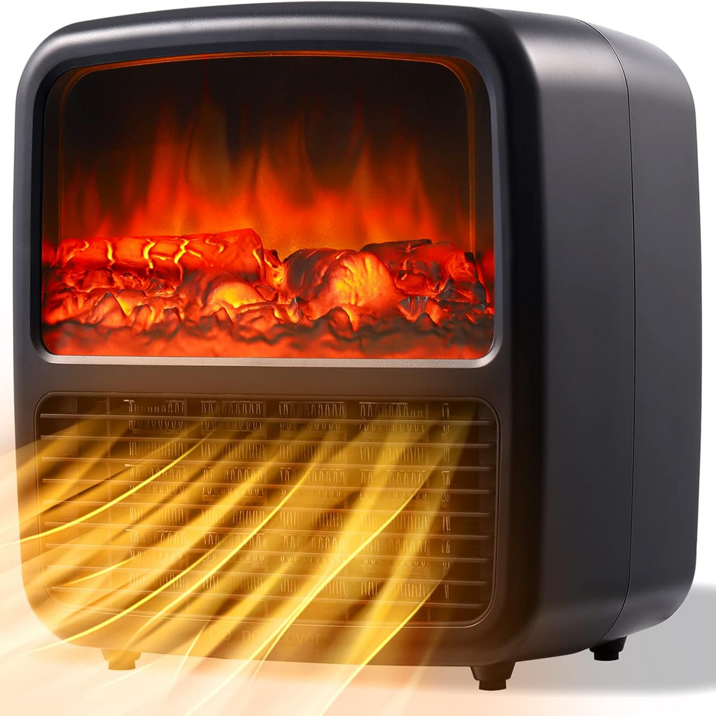 RoyaleGlow Mini Fireplace Space Heater 1500W – Portable Electric Heater with Thermostat