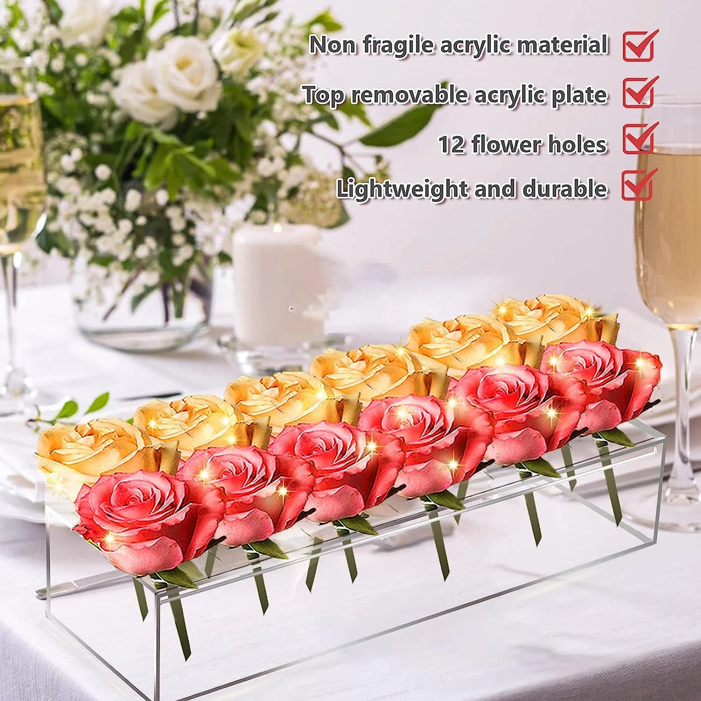Luxora Clear Acrylic Flower Vase for Stylish Arrangements