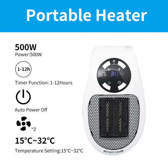 Royaleva 500W Mini Portable Electric Heater for Home Use