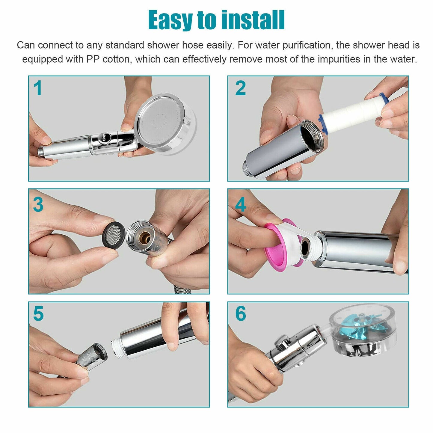 Royaleva Turbo Propeller Shower Head for Spa-Like Experience