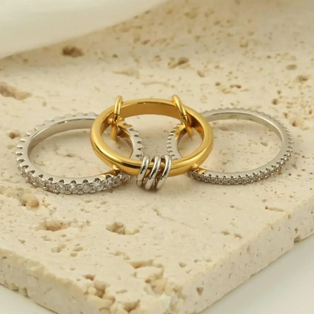 Luxora Trendy Gold Stackable Rings for Elegant Layering