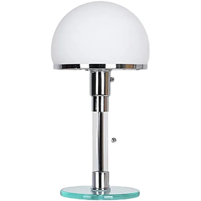 RoyaleGlow Modern Dome Table Lamp - Dimmable, Sleek Metal & Glass Design for Bedside