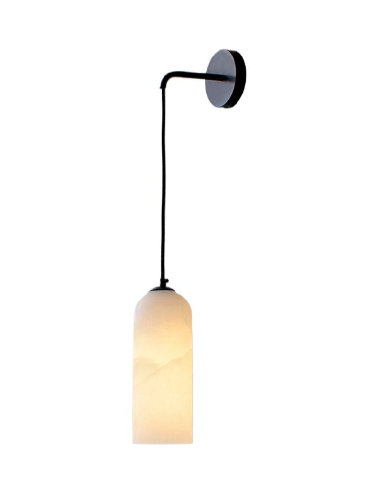 Royelux Modern Natural Marble Wall Sconce - Elegant Stone & Brass Wall Light