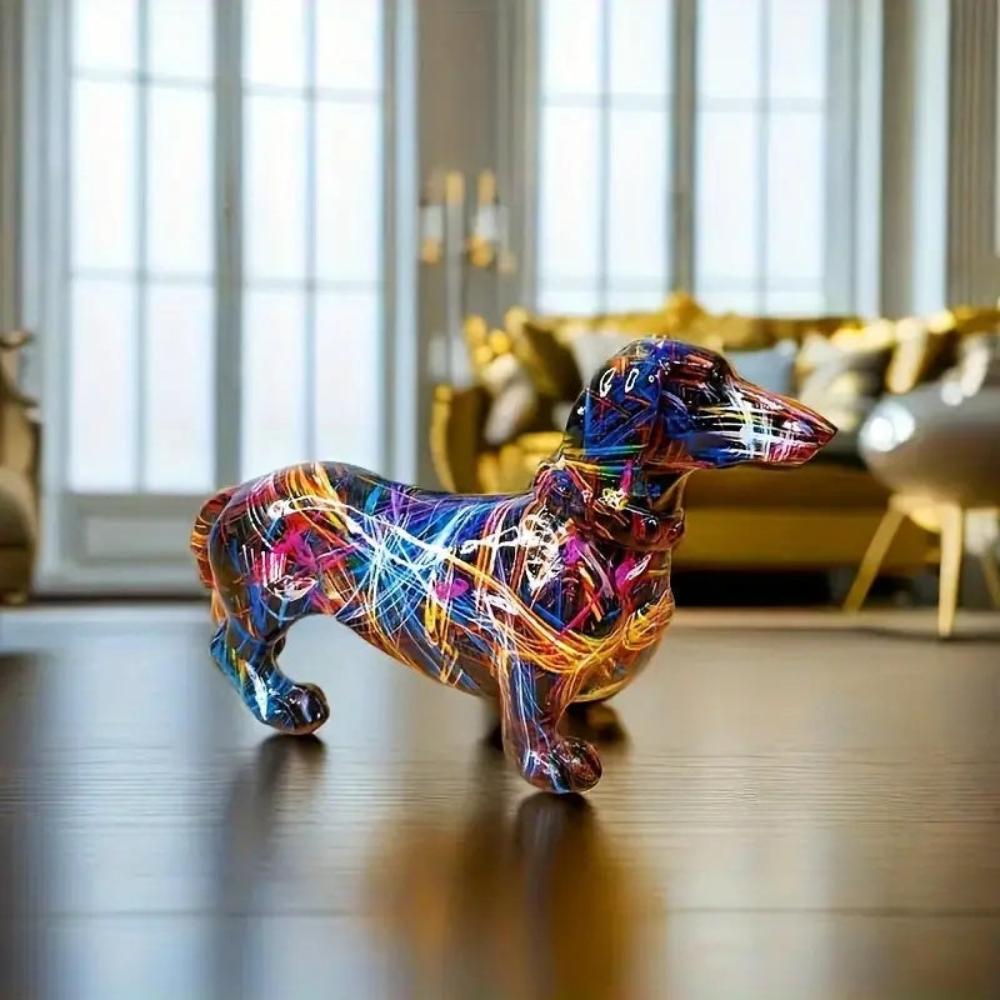 RoyaleGlow Artistic Dachshund Figurine for Home Decor