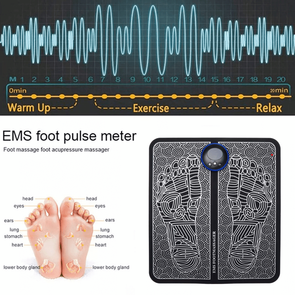 RoyaleGlow EMS Acupoints Stimulator Massage Foot Mat Ultimate Relaxation & Pain Relief