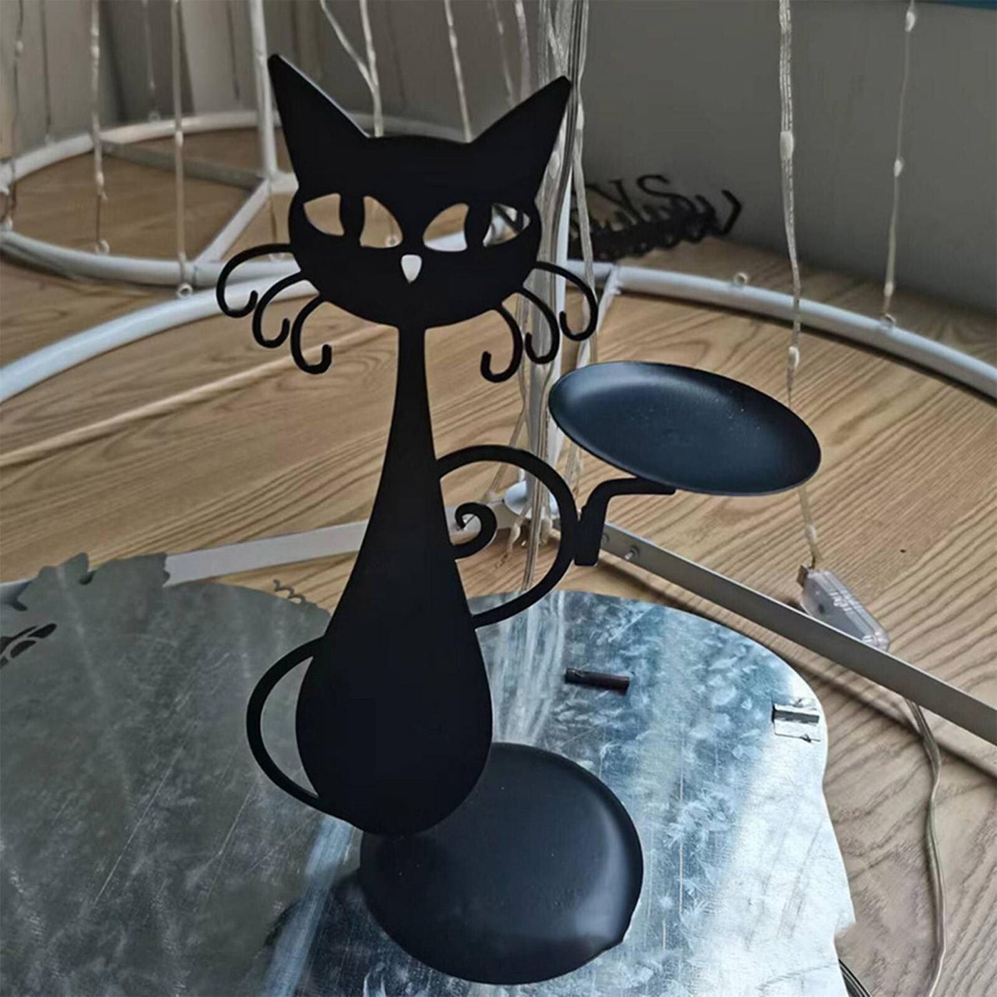 Royaleva Black Cat Candle Holder for Stylish Decor