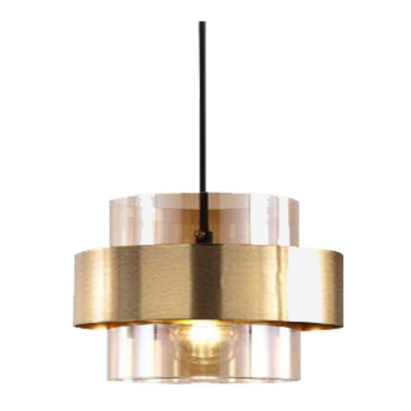 LuxRoyale Modern Gold & Glass Pendant Light for Dining Room or Kitchen Island
