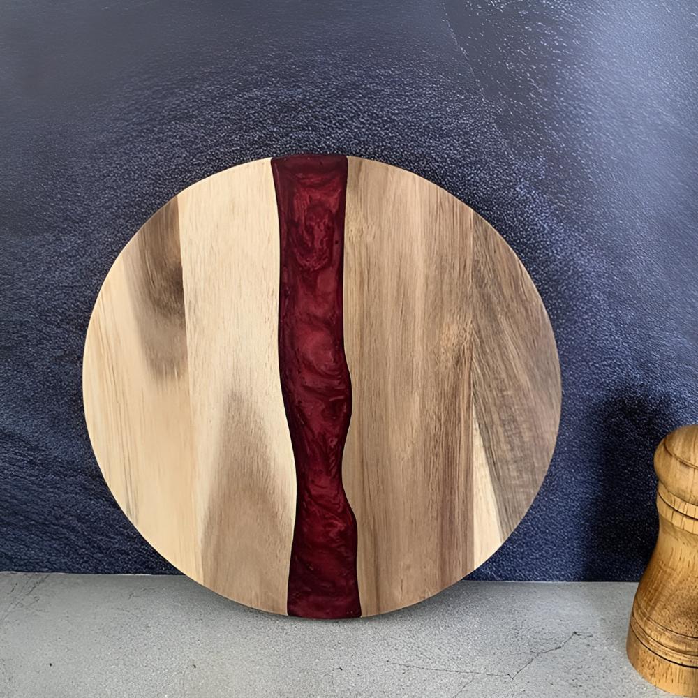 RoyaleGlow Artisan Epoxy Round Wood Chopping Board