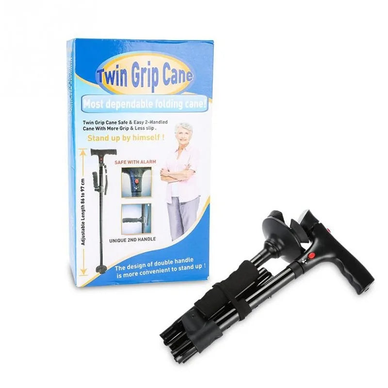 Luxora Adjustable Walking Cane with LED Light and Alarm