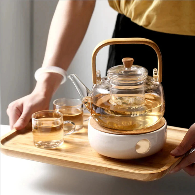 Royallure Heat-Resistant Borosilicate Glass Teapot with Infuser – 400 ml to 1 L Capacity