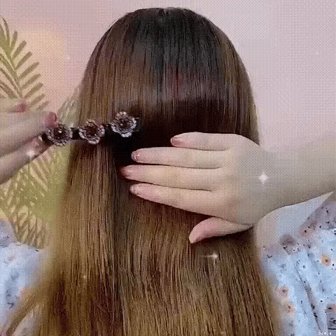 RoyaleGlow Sparkling Crystal Stone Braided Hair Clips