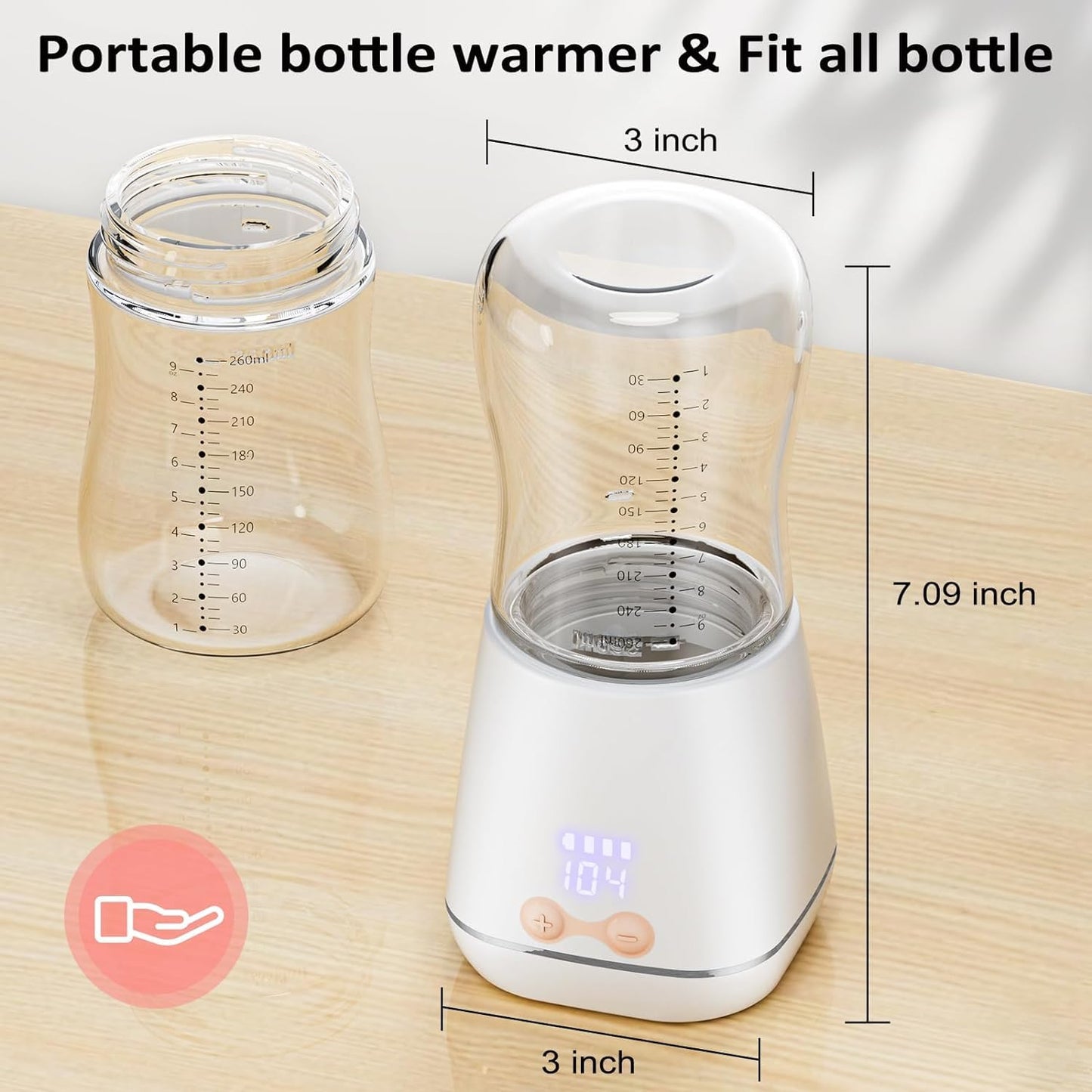 Luxora Baby Portable Bottle Warmer for On-the-Go Feeding