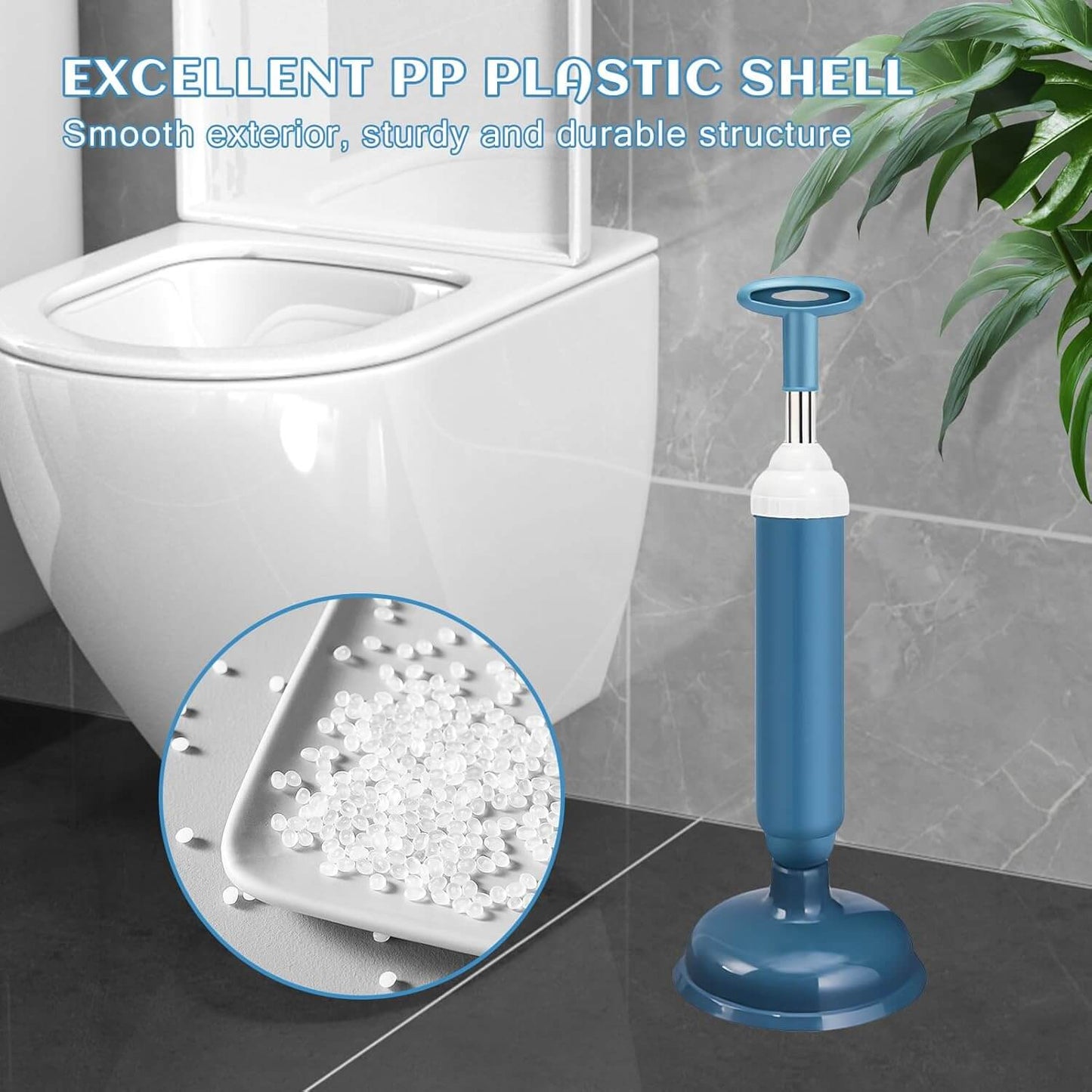 Royallure High-Pressure Silicone Toilet Plunger – Telescopic Pump, Anti-Clog Tool