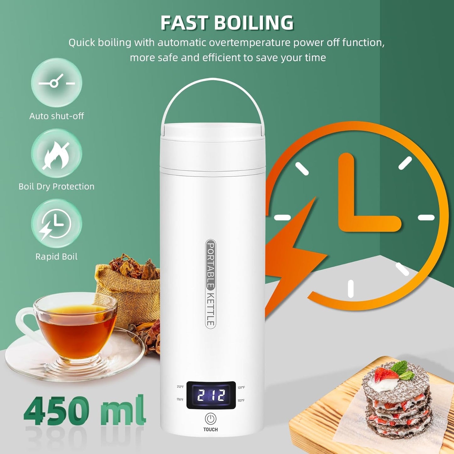 Luxora Portable Electric Travel Kettle for Hot Drinks
