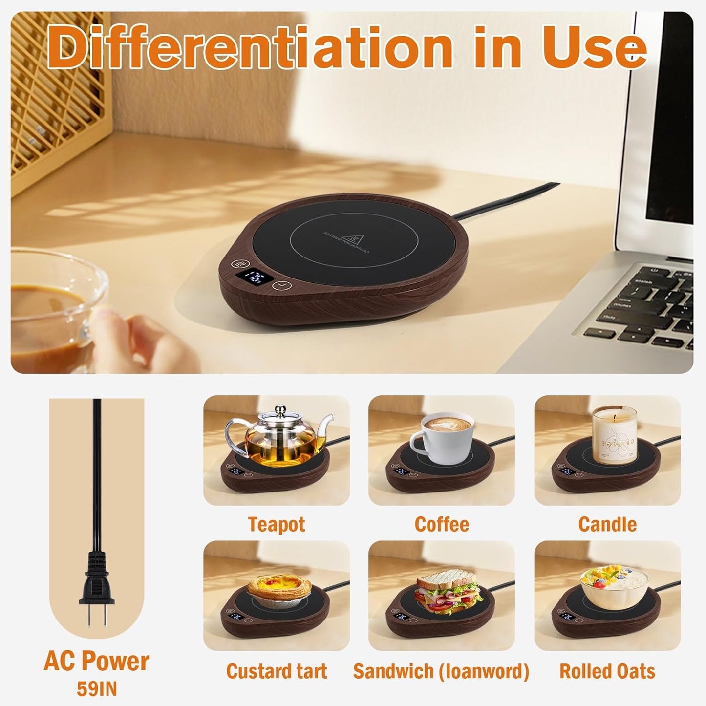 RoyaleGlow Coffee Mug Warmer Set with Touch Controls