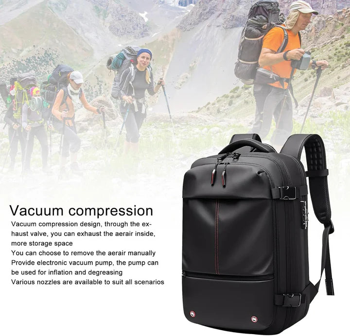 RoyaleGlow Airbak Compression Backpack - Built-in Vacuum System