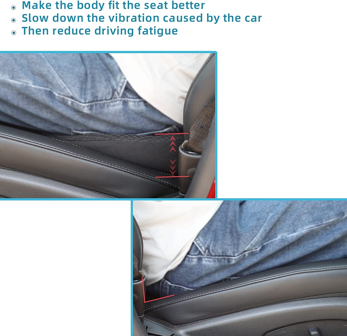 Luxora Car Seat Cushion for Shorter Drivers - Comfort Support