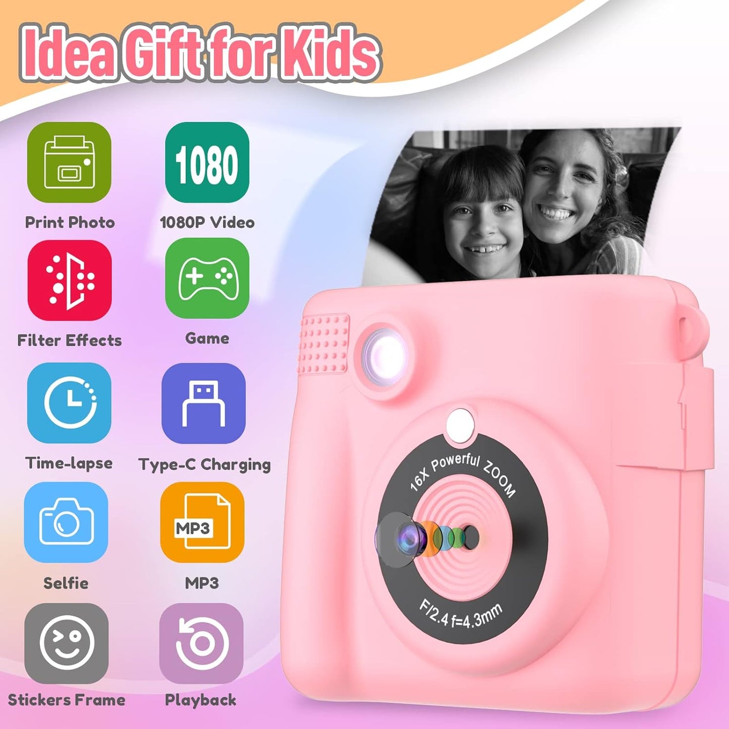 Royaleva Digital Instant Print Portable Camera For Kids