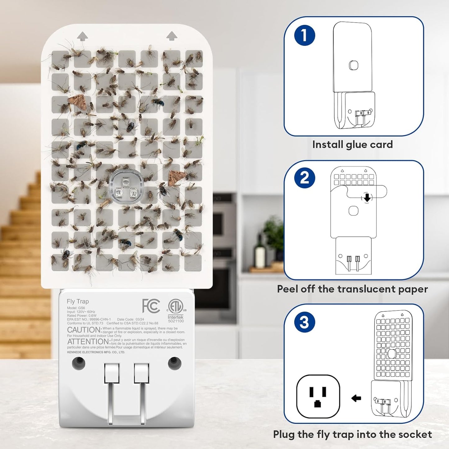 Royaleva Indoor Fly Trap with Adhesive Cards for Home Use