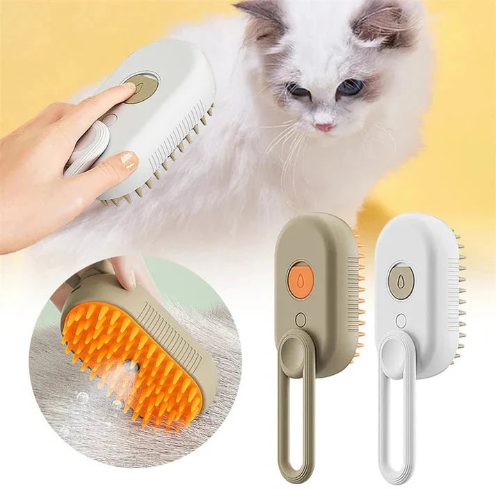 LuxRoyale Easy Groom Steam Brush for Stress-Free Cat Grooming