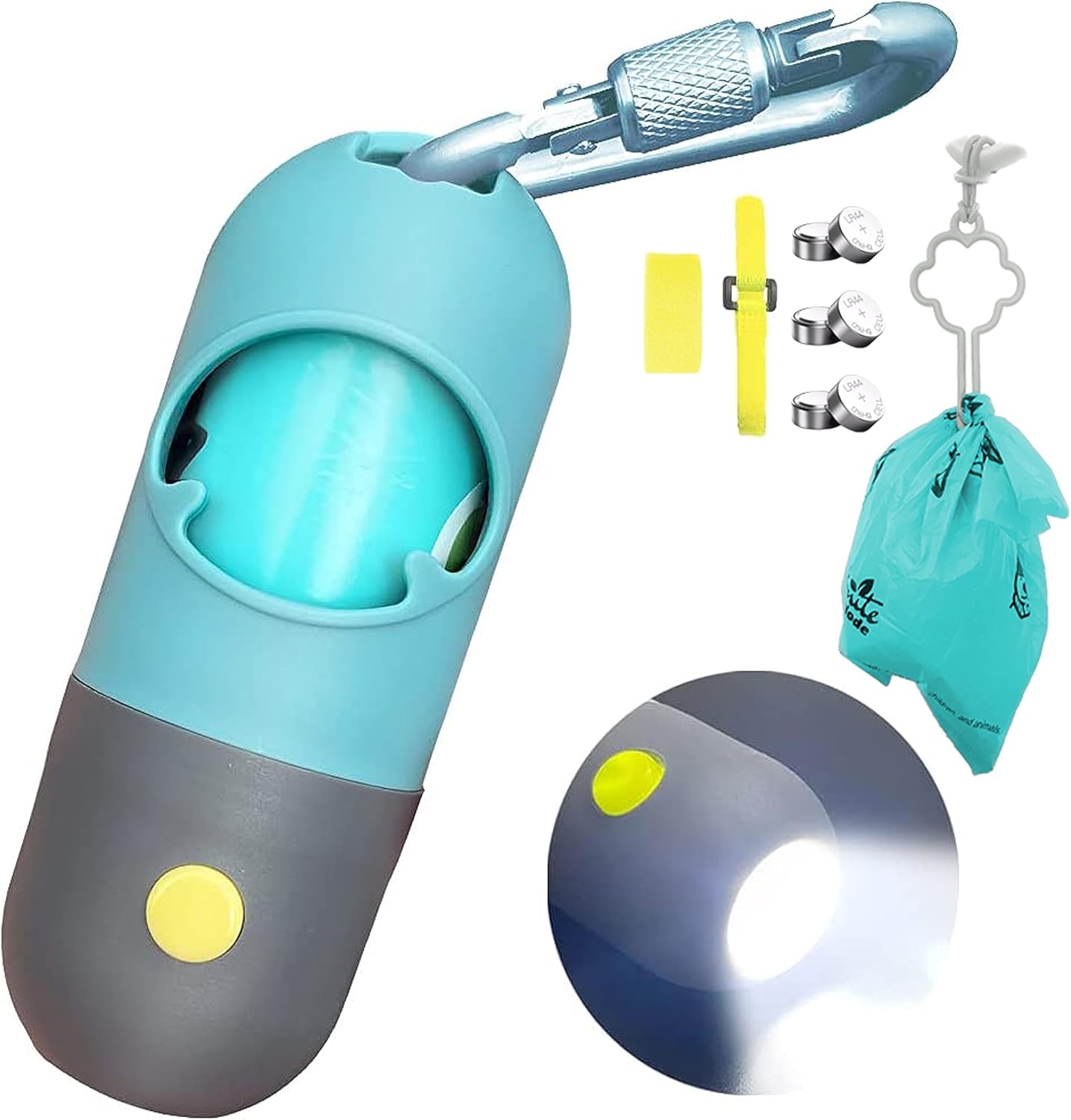 Luxora Poop Pickup Bag Holder with LED Light and Mounts