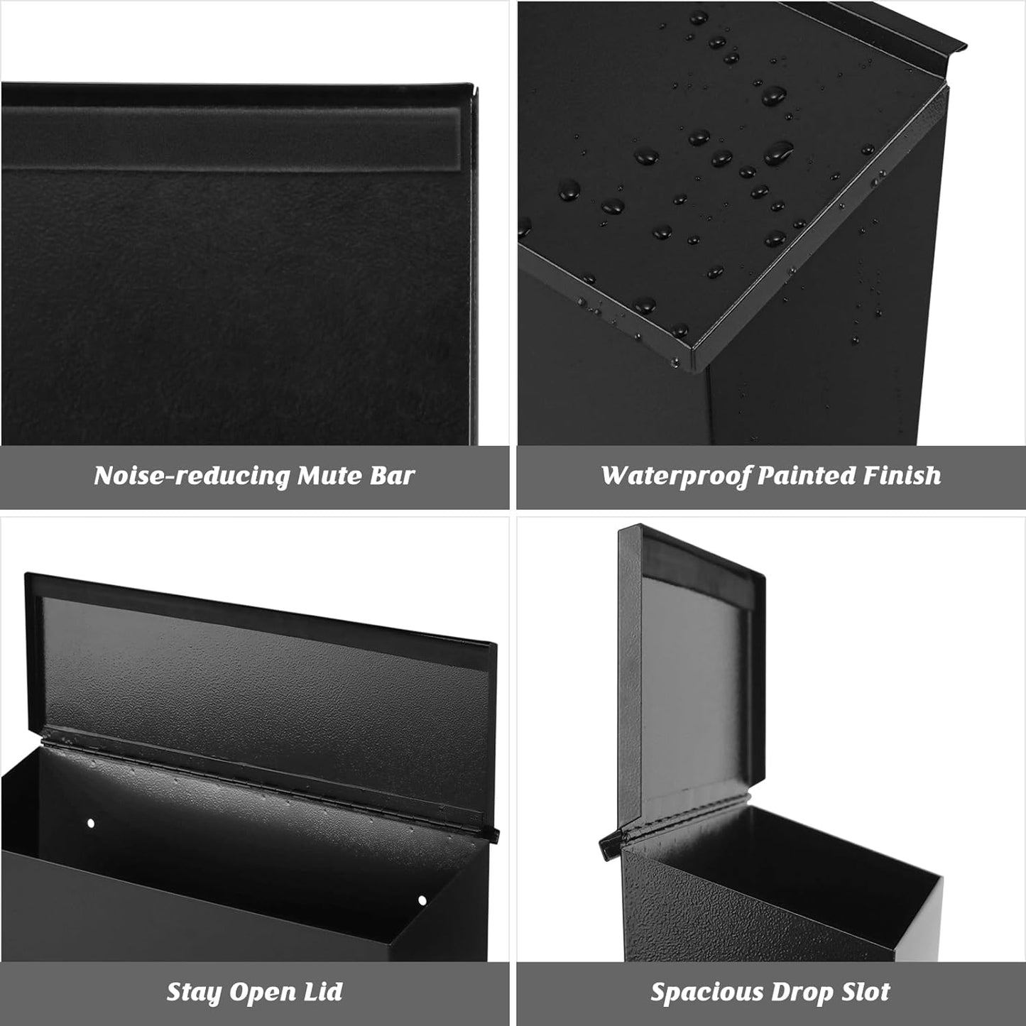 RoyaleGlow Large Capacity Wall-Mount Mailbox for Home