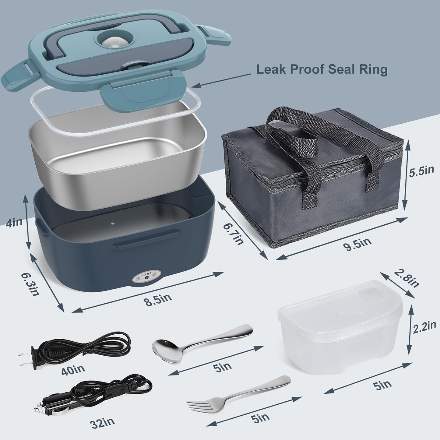 Royaleva Fast Heating Electric Lunch Box for Adults
