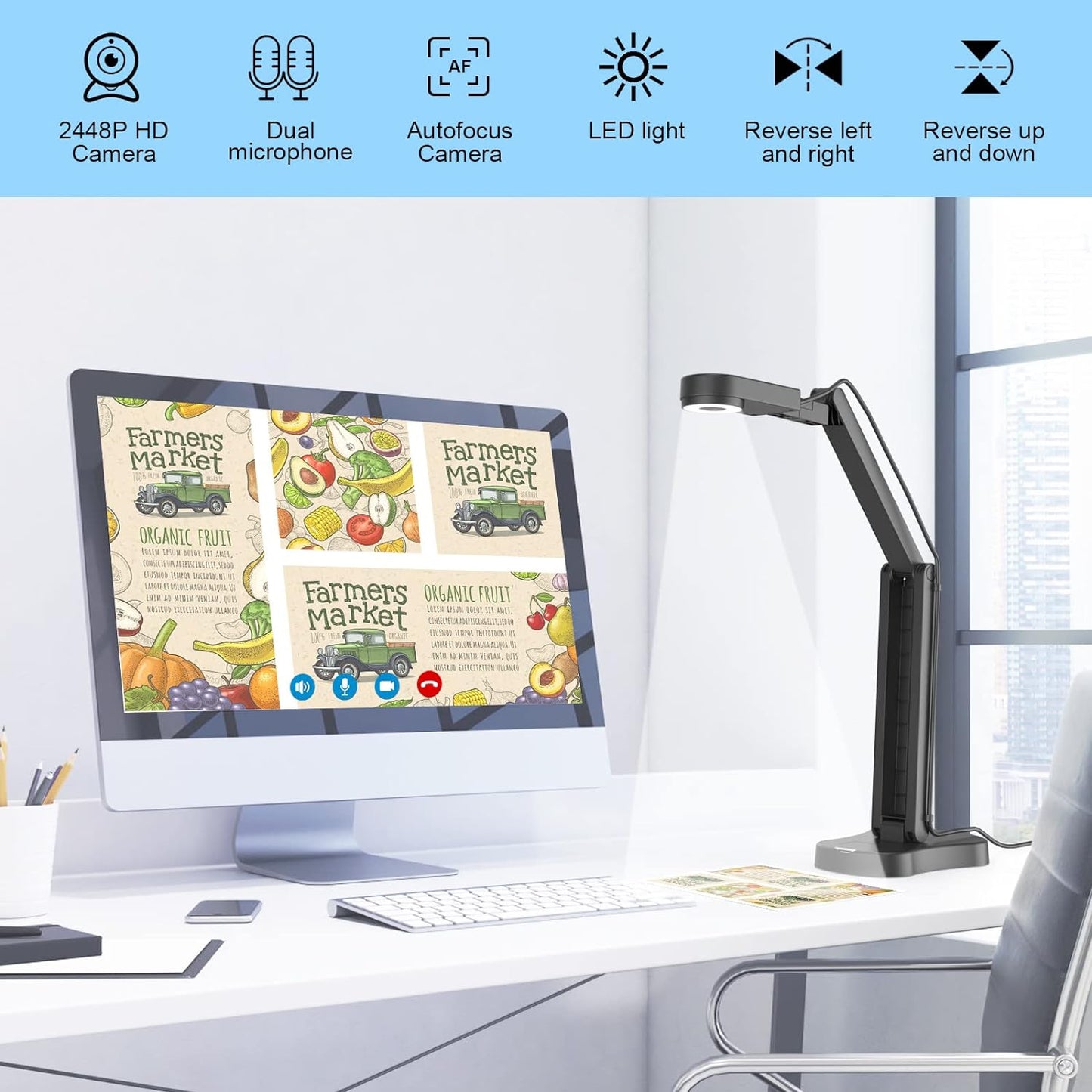 Luxora Document Camera for Teachers - 8MP USB High-Def