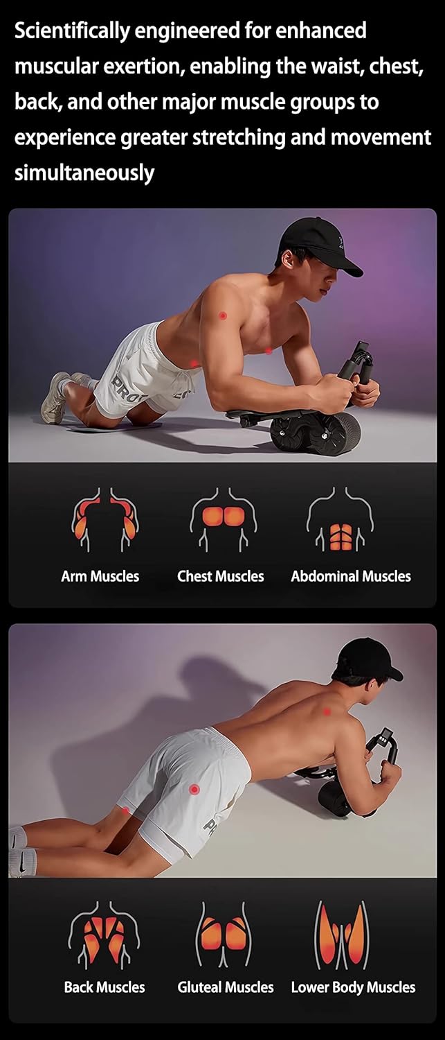 Royaleva Ab Roller Wheel with Elbow Support for Core Strength