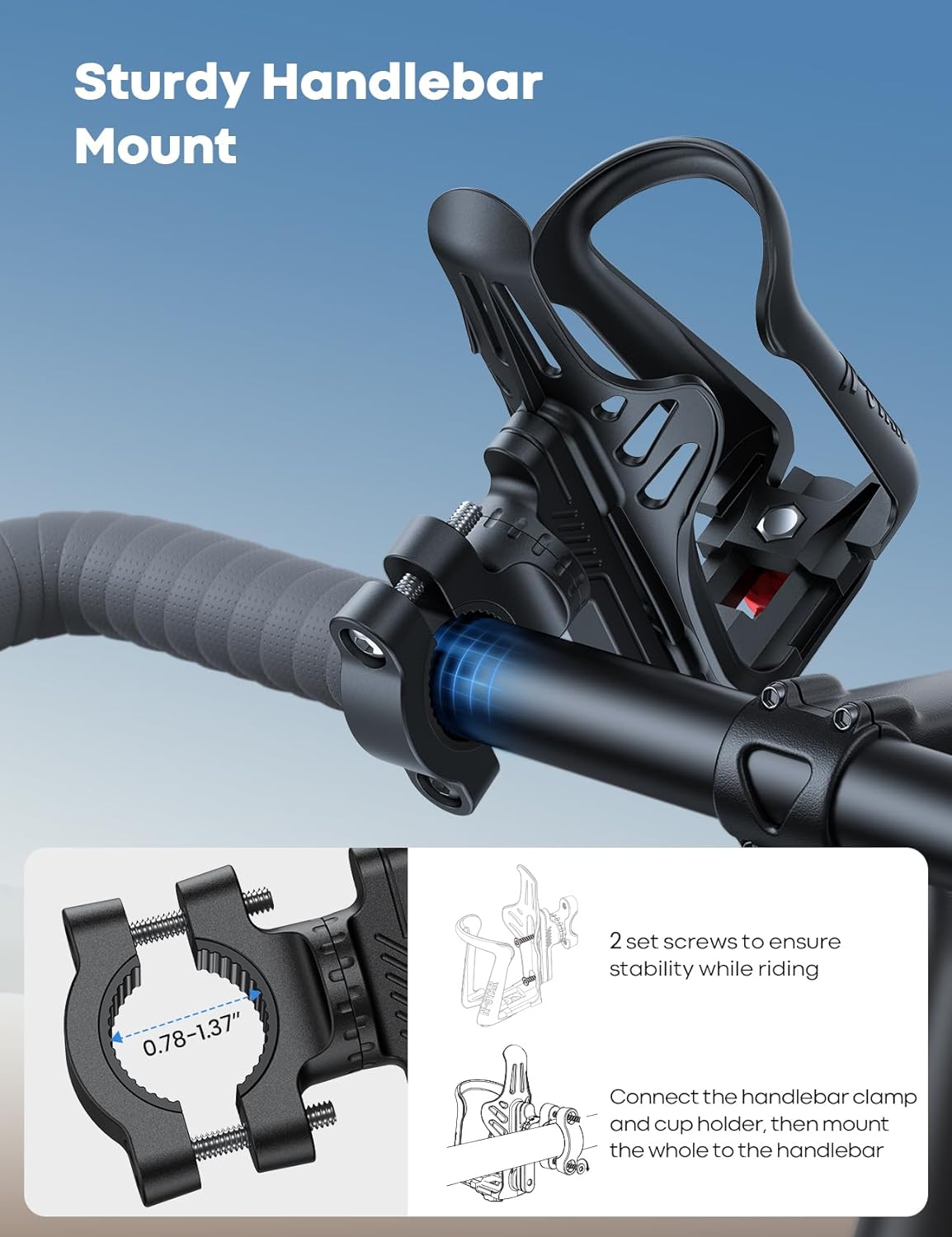 Royaleva Bike Bottle Holder Adjustable Mount for All Bikes