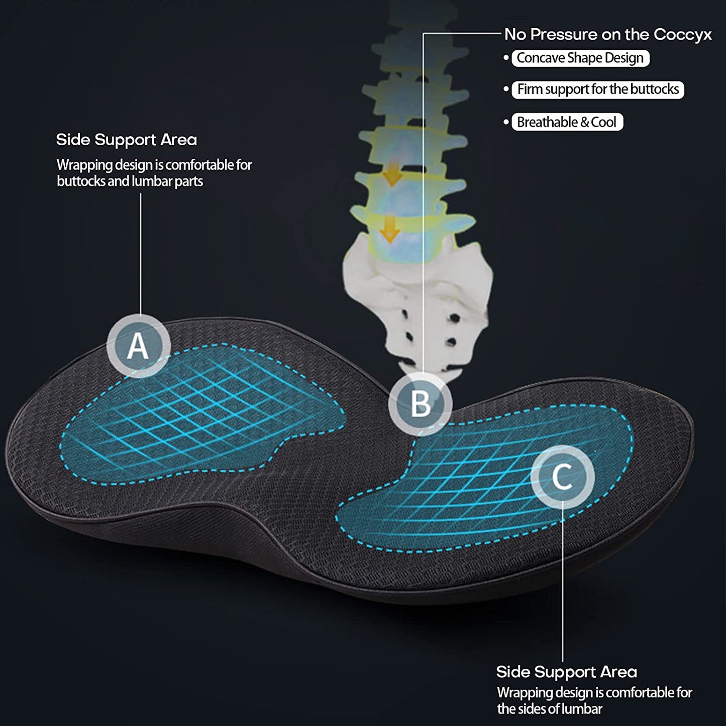 Luxora Car Seat Cushion for Shorter Drivers - Comfort Support