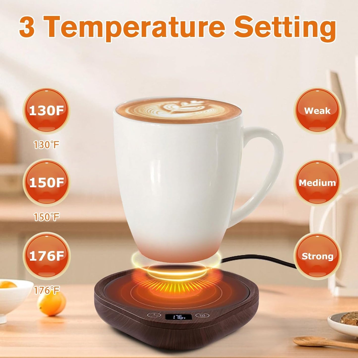RoyaleGlow Coffee Mug Warmer Set with Touch Controls
