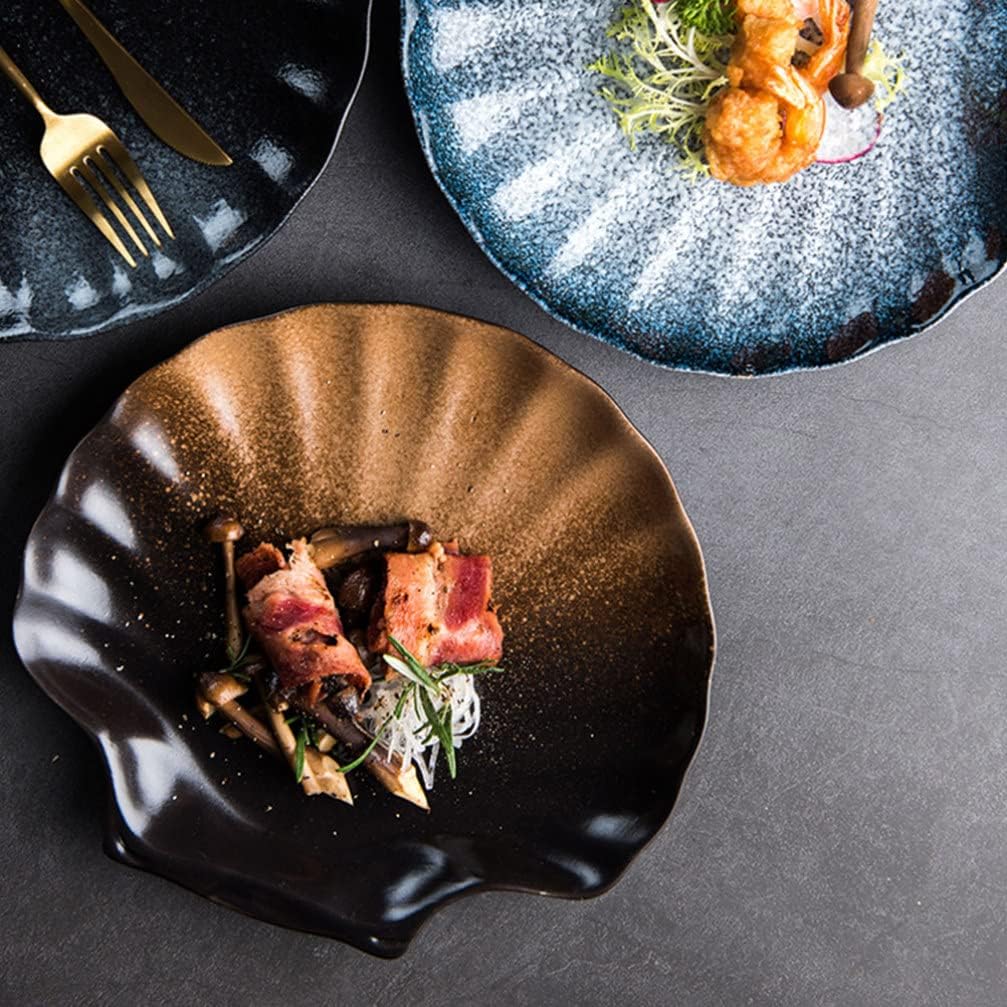 Royallure Rustic Seashell Plates - Elegant Ceramic Dinnerware