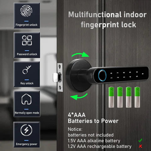 RoyaleGlow Smart Electronic Mobile App Controlled Bluetooth Fingerprint Door Lock