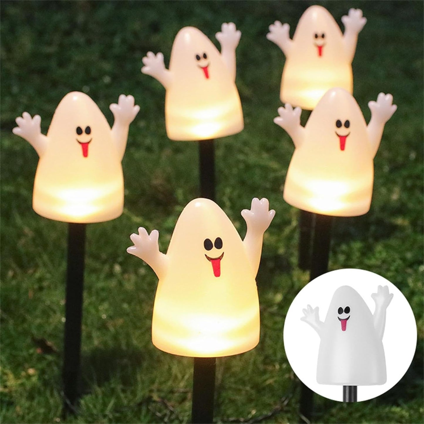 Royelux Halloween Jack-O-Lantern Solar Lamp Outdoor Waterproof Garden Yard Decor Light