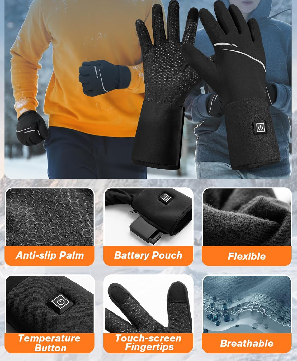 Royaleva Thin Heated Glove Liners for Ultimate Warmth