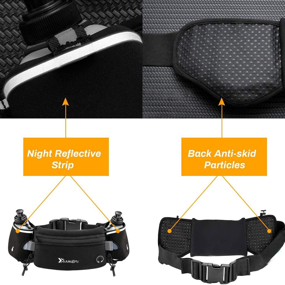 RoyaleGlow Running Hydration Waist Belt with Dual Bottle Holders