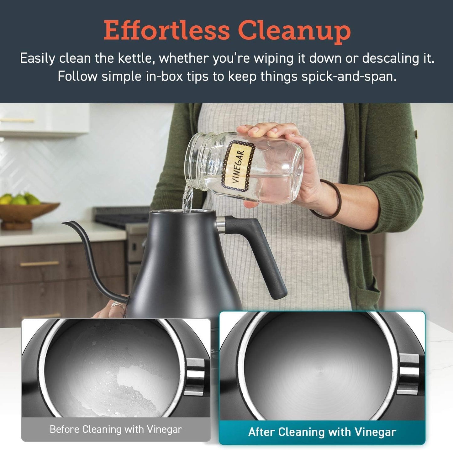 RoyaleGlow Electric Gooseneck Kettle with Temperature Control