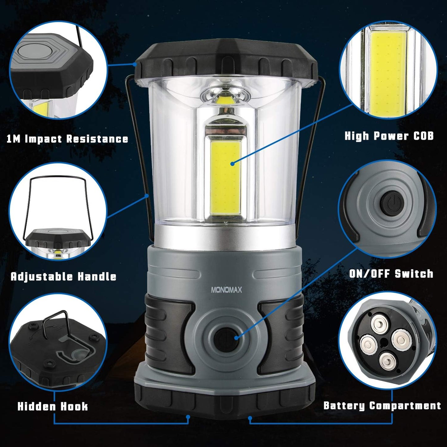 Royaleva LED Camping Lantern Bright 1500 Lumens Battery Powered