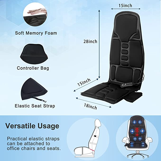 RoyaleGlow Premium Massage Chair Pad - Top Rated Car Seat Massager