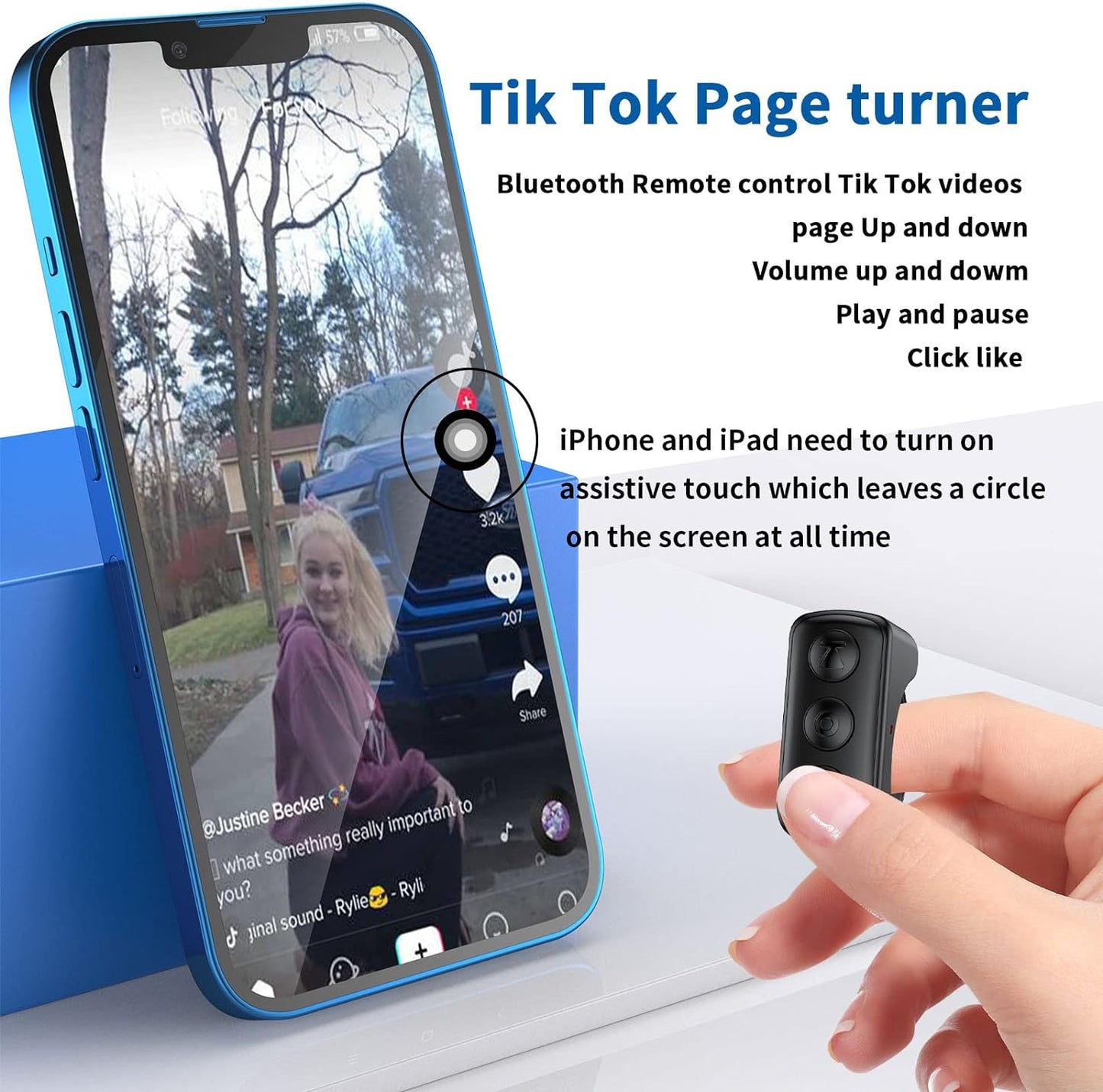 RoyaleGlow TikTok Scrolling Ring Remote Control Device