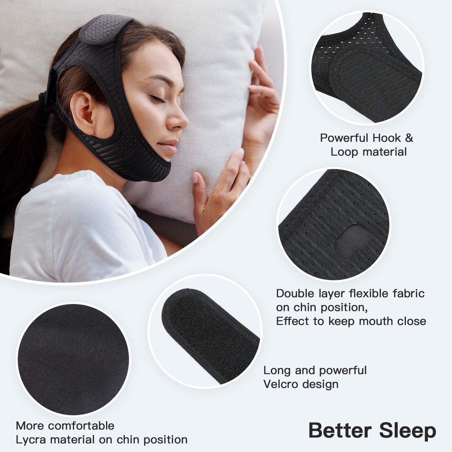 RoyaleGlow Anti Snoring Chin Strap for Sleep Apnea Comfort