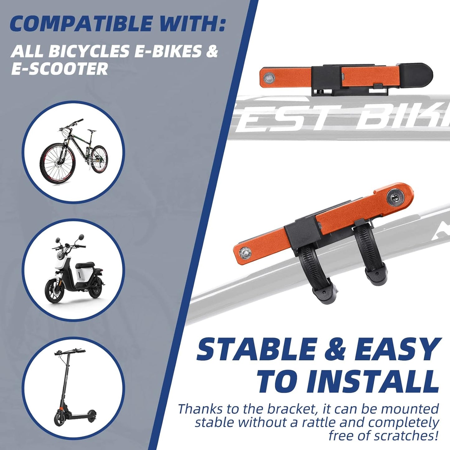 Luxora Portable Folding Bike Lock with 360 Degree Rotation