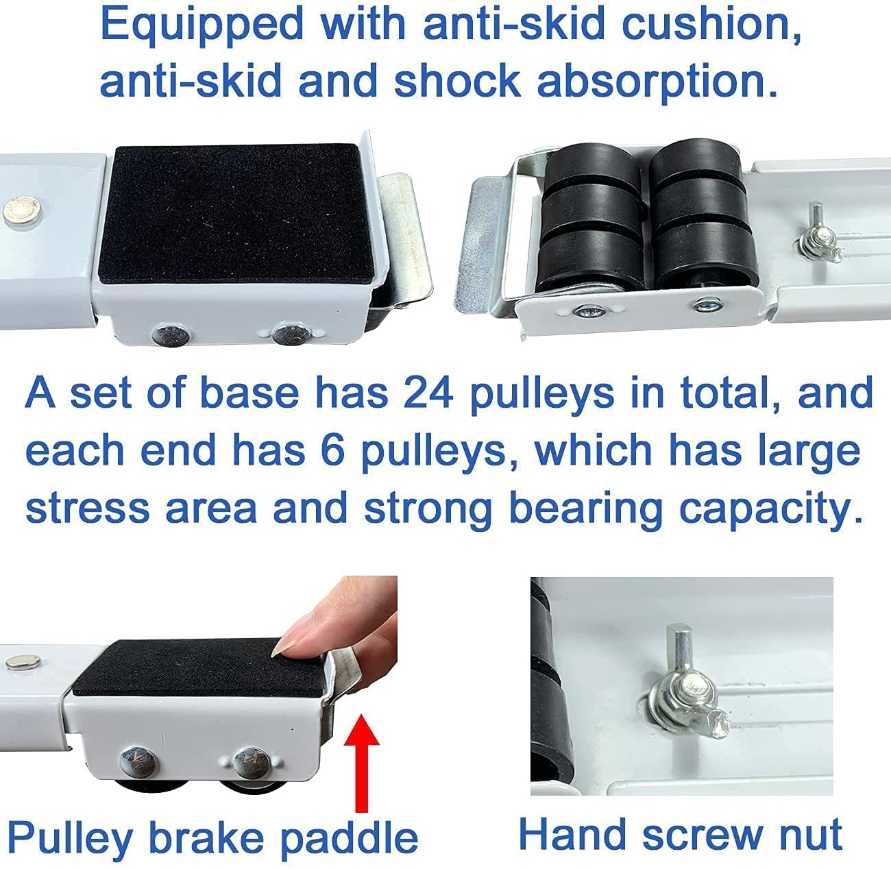 Royallure Heavy-Duty Adjustable Appliance Roller for Smooth Movement and Easy Transport- 2Pcs